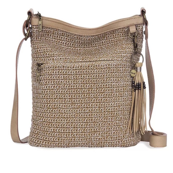 The Sak Handbags - The Sak Lucia Crochet Crossbody Bag Bamboo Static Small Tassel Boho